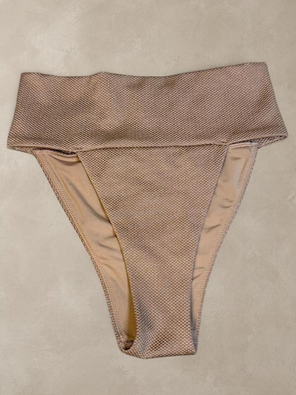 AERIE Shine Pique High Cut Cheeky Bikini Bottom - Small